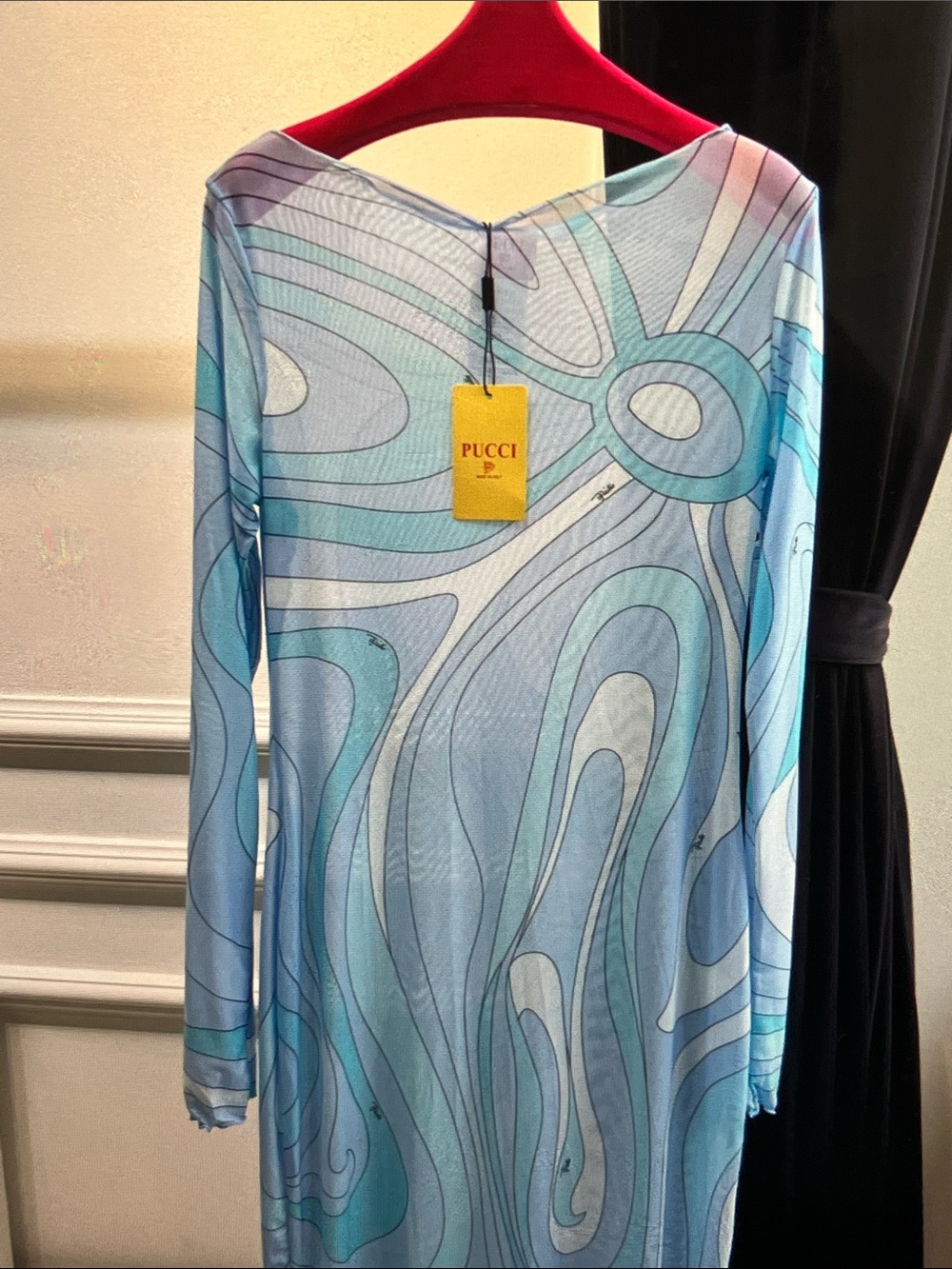 Emilio Pucci Sky Blue & Aqua Abstract Print Maxi Dress - Picture 3 of 9